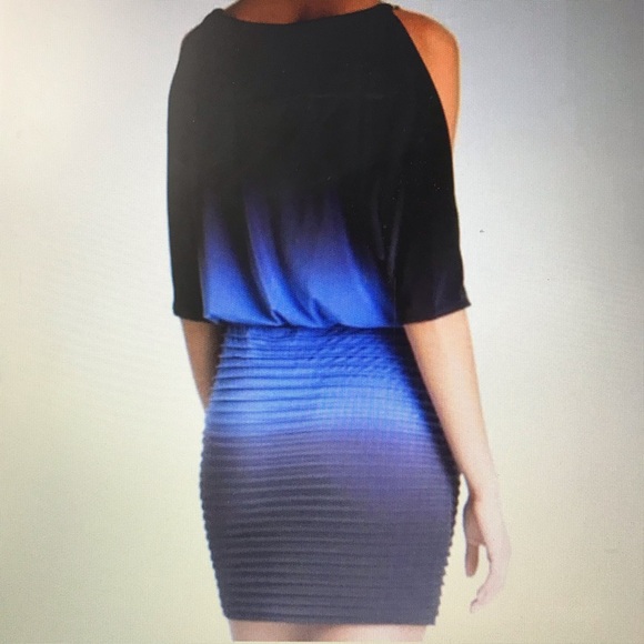Xscape Ombré Cold Shoulder Cocktail Dress - Picture 6 of 7